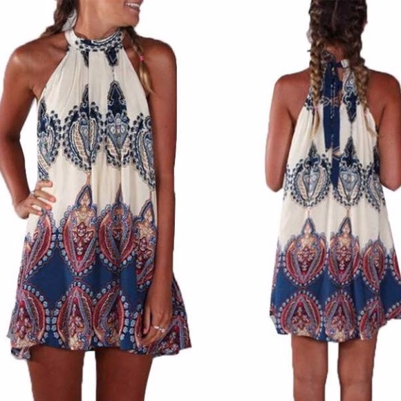 EARTHBOUND Dresses & Skirts - Earthbound Trading Co: High Neck Boho Print Dress